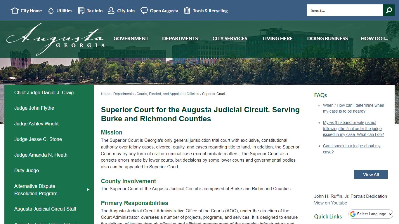 Superior Court for the Augusta Judicial Circuit ... - Augusta, Georgia